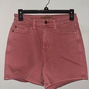 Judy Blue Pink Jean Shorts High-Waisted Cut-Off